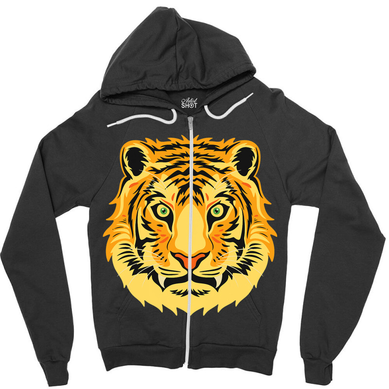 Tiger Face 2zoology Zookeeper Safari Zoo Wild Anim Zipper Hoodie | Artistshot