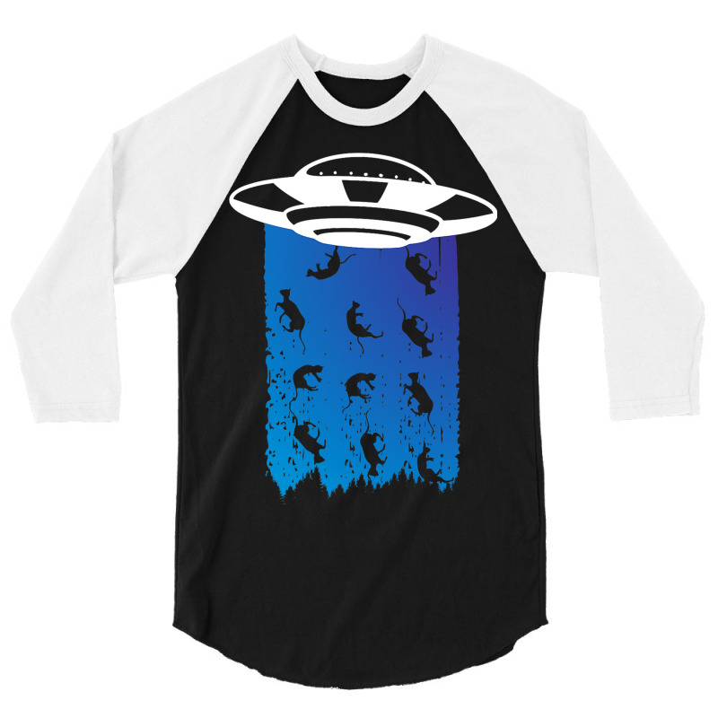 Ufo Abduction Alien Cat Extraterrestrial Kitty Own 3/4 Sleeve Shirt | Artistshot