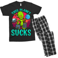 This Planet Sucks Earth Angry Vacation Luggages Sa Men's T-shirt Pajama Set | Artistshot