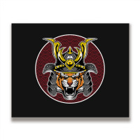 Tiger Samurai Helmet Funny Japanese Warrior Design Metal Print Horizontal | Artistshot