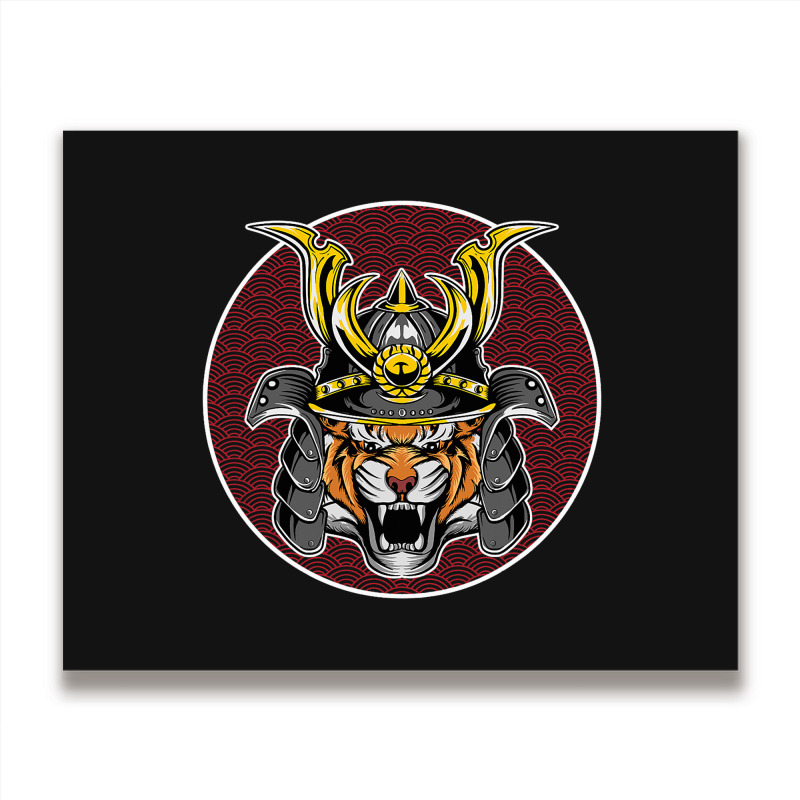 Tiger Samurai Helmet Funny Japanese Warrior Design Metal Print Horizontal | Artistshot