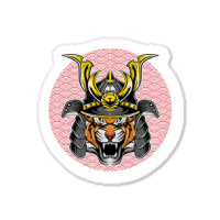 Tiger Samurai Helmet Funny Japanese Warrior Design Sticker | Artistshot