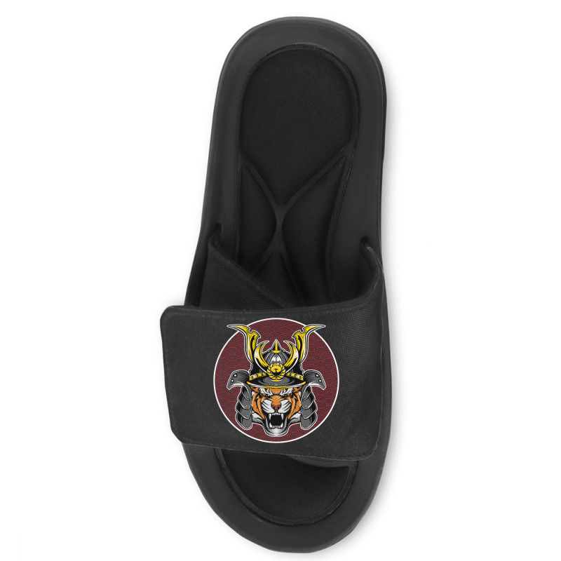 Tiger Samurai Helmet Funny Japanese Warrior Design Slide Sandal | Artistshot