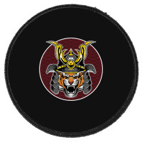 Tiger Samurai Helmet Funny Japanese Warrior Design Round Patch | Artistshot