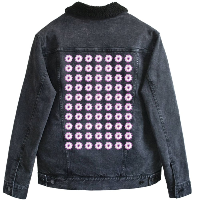 Beautiful Purple Daisy Flowers Pattern Unisex Sherpa-lined Denim Jacket | Artistshot