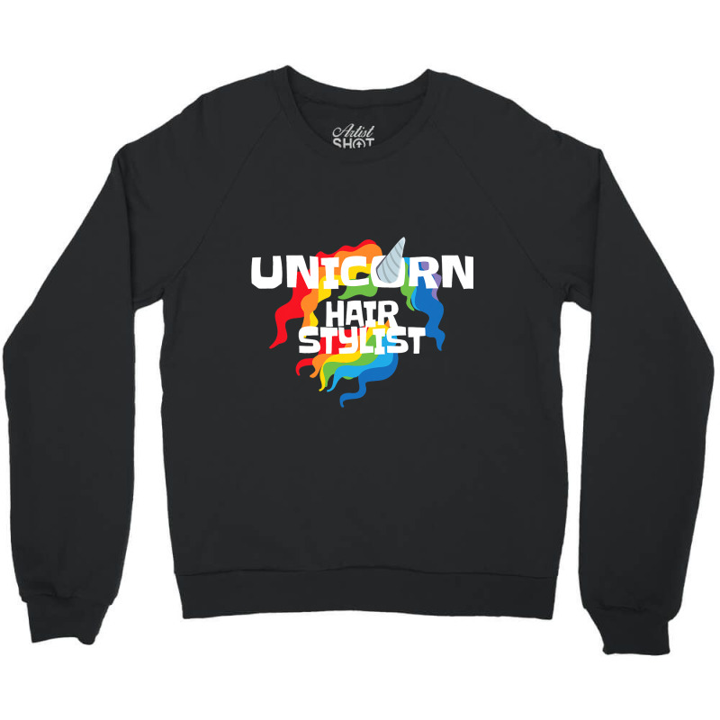 Unicorn Hair Stylist Hairdresser Unicorn Lover Gif Crewneck Sweatshirt | Artistshot