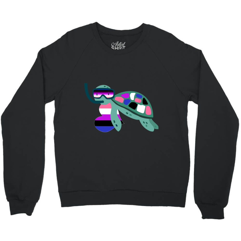 Turtle Genderfluid Flag Subtle Lgbt Gender Fluid G Crewneck Sweatshirt | Artistshot