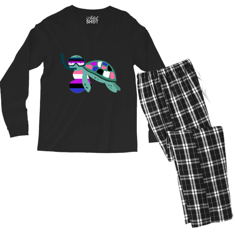 Turtle Genderfluid Flag Subtle Lgbt Gender Fluid G Men's Long Sleeve Pajama Set | Artistshot