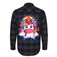 Unicorn Music Lover Unicorn Listening To Music Not Flannel Shirt | Artistshot