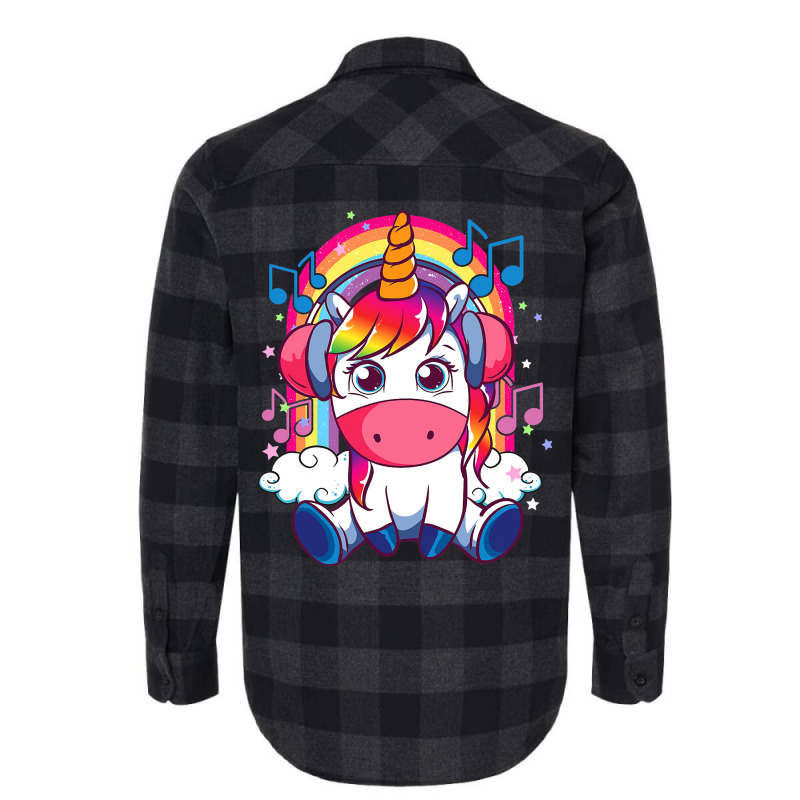 Unicorn Music Lover Unicorn Listening To Music Not Flannel Shirt by WENDYKARL | Artistshot