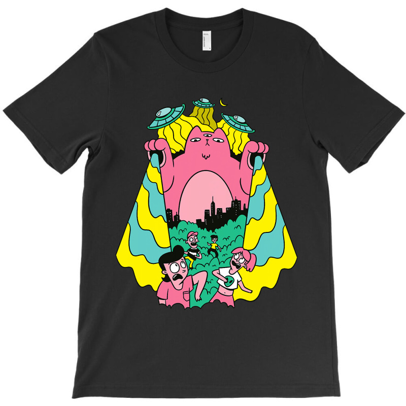 Three Eyed Alien Cat In Comic Style T-shirt | Artistshot