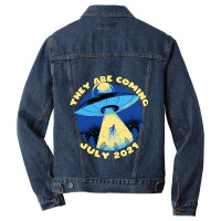 Ufo Abduction They Are Coming July 2alien Spaceshi Men Denim Jacket | Artistshot