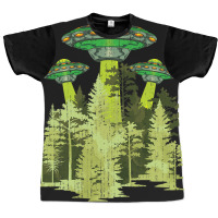 Ufo Abduction Unidentified Flying Object Forest Na Graphic T-shirt | Artistshot