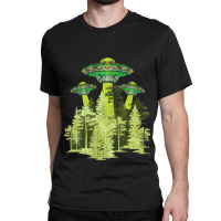 Ufo Abduction Unidentified Flying Object Forest Na Classic T-shirt | Artistshot