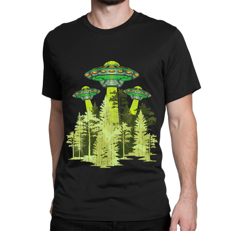 Ufo Abduction Unidentified Flying Object Forest Na Classic T-shirt | Artistshot