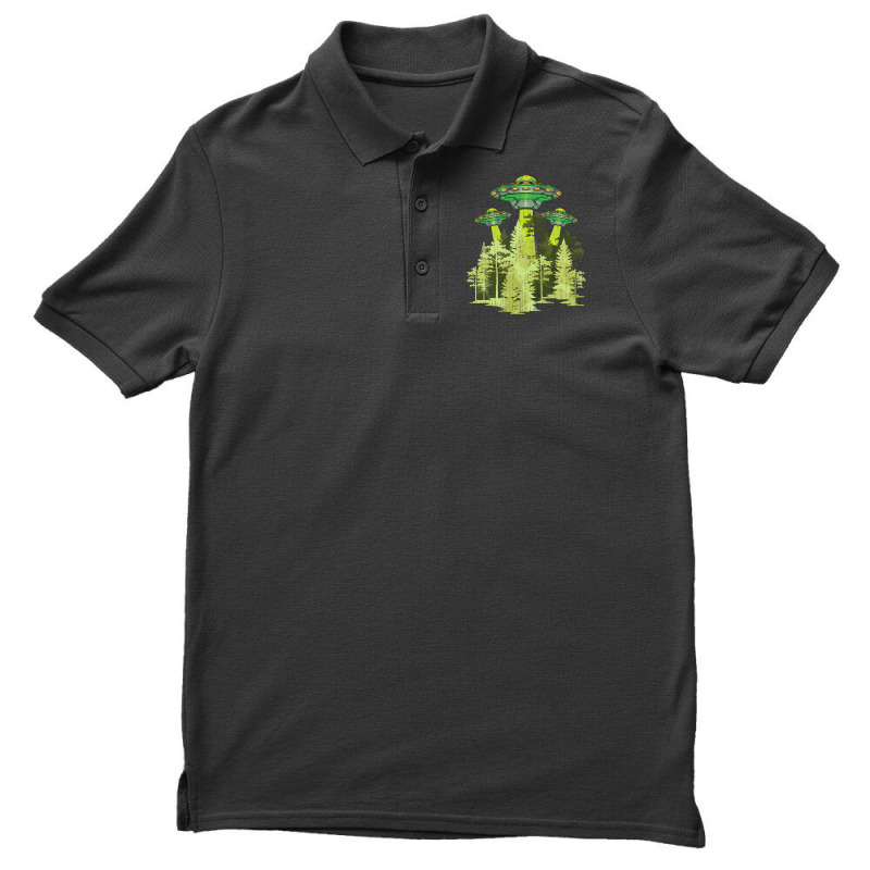 Ufo Abduction Unidentified Flying Object Forest Na Men's Polo Shirt | Artistshot