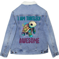 Turtlely Awesome Turtle Clothes Aquatic Animal Tor Unisex Sherpa-lined Denim Jacket | Artistshot