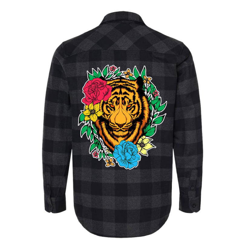 Tiger Flower Animal Lover For Men Women Chinese Ti Flannel Shirt | Artistshot