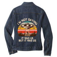 Ufo Landing Alien Invasion 21 Ladies Denim Jacket | Artistshot