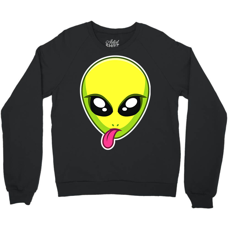 Trippy Alien Face Crewneck Sweatshirt | Artistshot