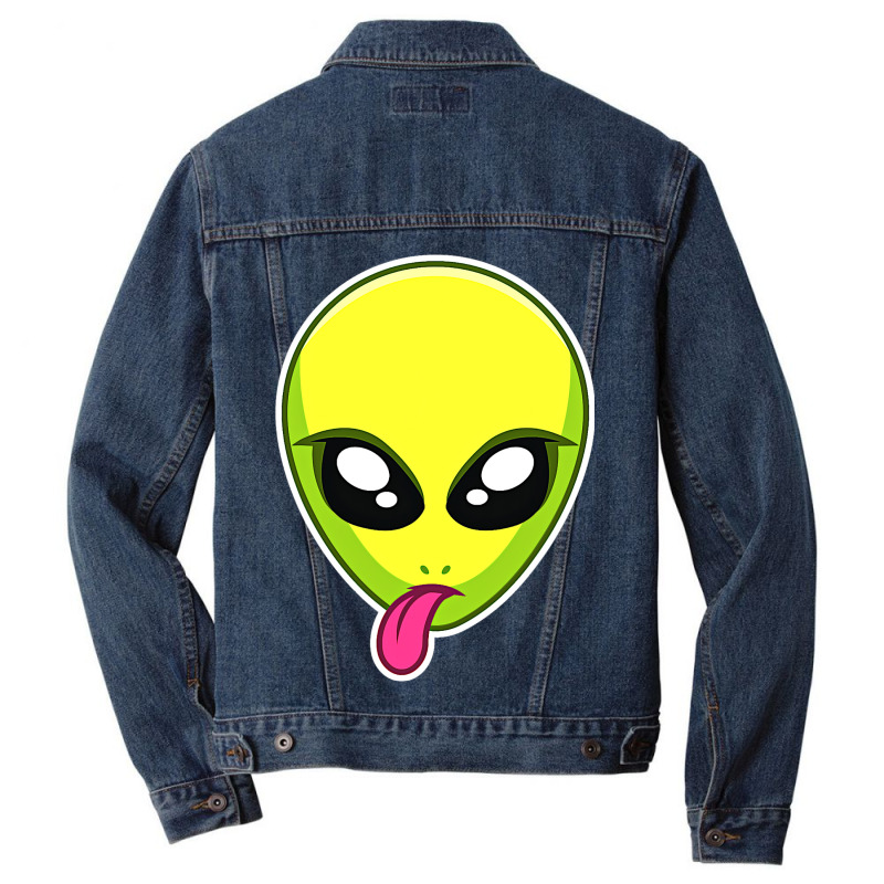 Trippy Alien Face Men Denim Jacket | Artistshot