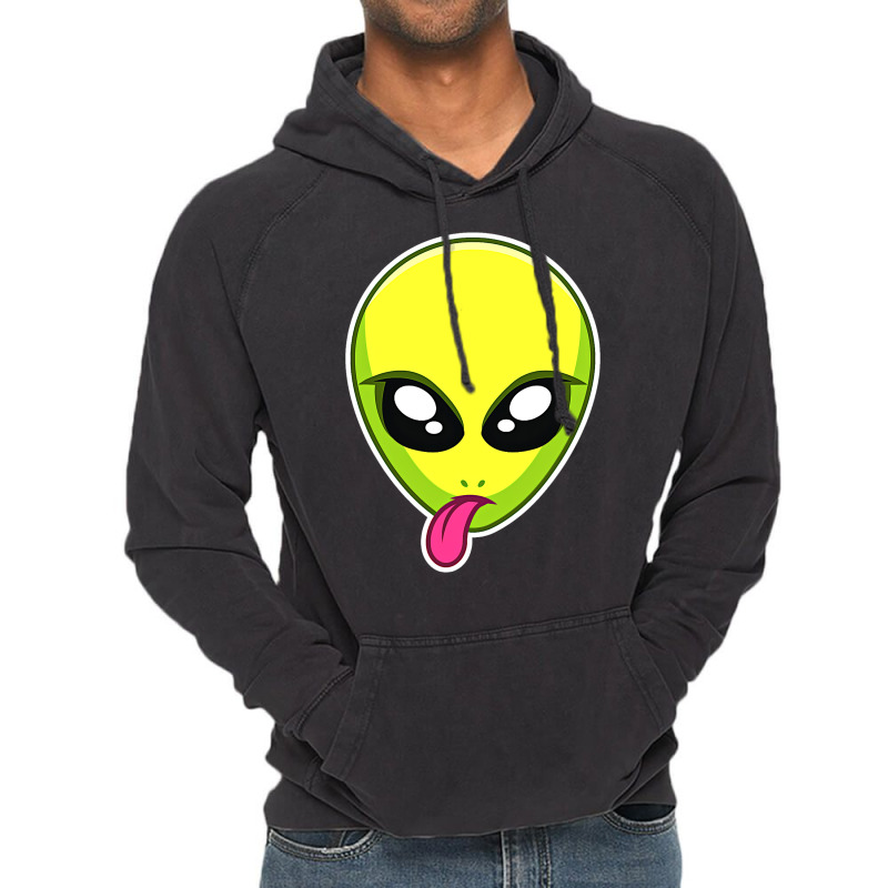 Trippy Alien Face Vintage Hoodie | Artistshot