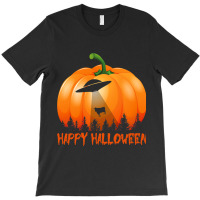 Vintage Alien Ufo Pumpkin Halloween T-shirt | Artistshot