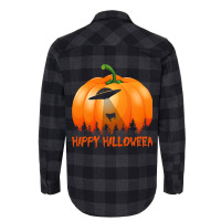 Vintage Alien Ufo Pumpkin Halloween Flannel Shirt | Artistshot