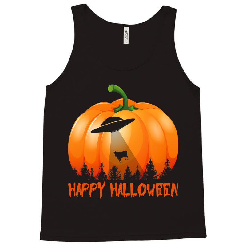 Vintage Alien Ufo Pumpkin Halloween Tank Top | Artistshot