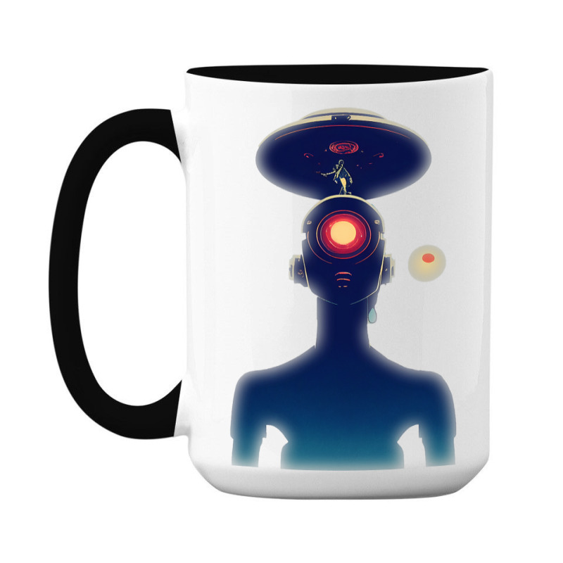 Unidentified Flying Object Portrait Scifi Alien 15 Oz Coffee Mug | Artistshot