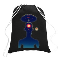 Unidentified Flying Object Portrait Scifi Alien Drawstring Bags | Artistshot