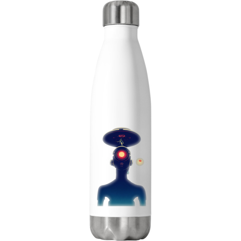 Unidentified Flying Object Portrait Scifi Alien Stainless Steel Water Bottle | Artistshot