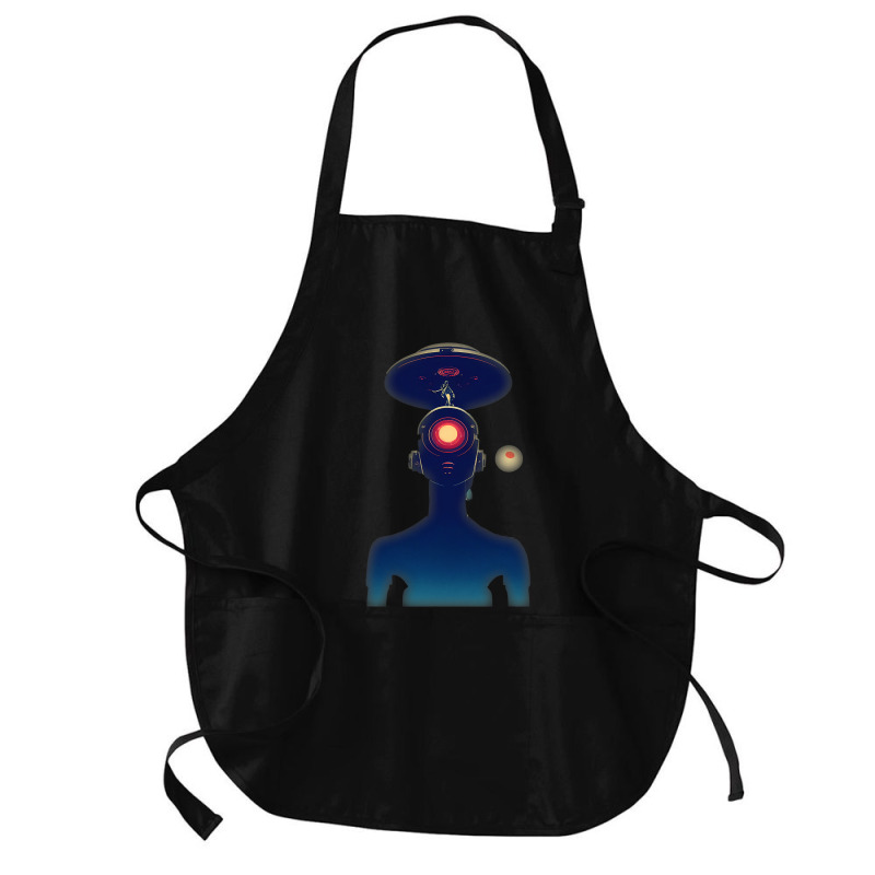 Unidentified Flying Object Portrait Scifi Alien Medium-length Apron | Artistshot