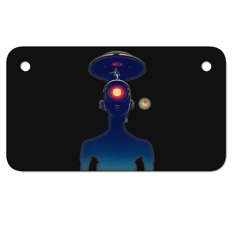 Unidentified Flying Object Portrait Scifi Alien Motorcycle License Plate | Artistshot