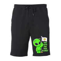 Too Cute For This Planet Funny Alien Ufo Believe M Fleece Short | Artistshot