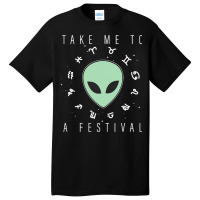 Take Me To A Festival Alien Zodiac Circle V2 Basic T-shirt | Artistshot