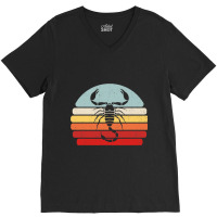 Vintage Zodiac Sign Scorpion V-neck Tee | Artistshot