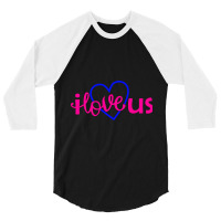 I Love Us I Love Usa Flag 3/4 Sleeve Shirt | Artistshot