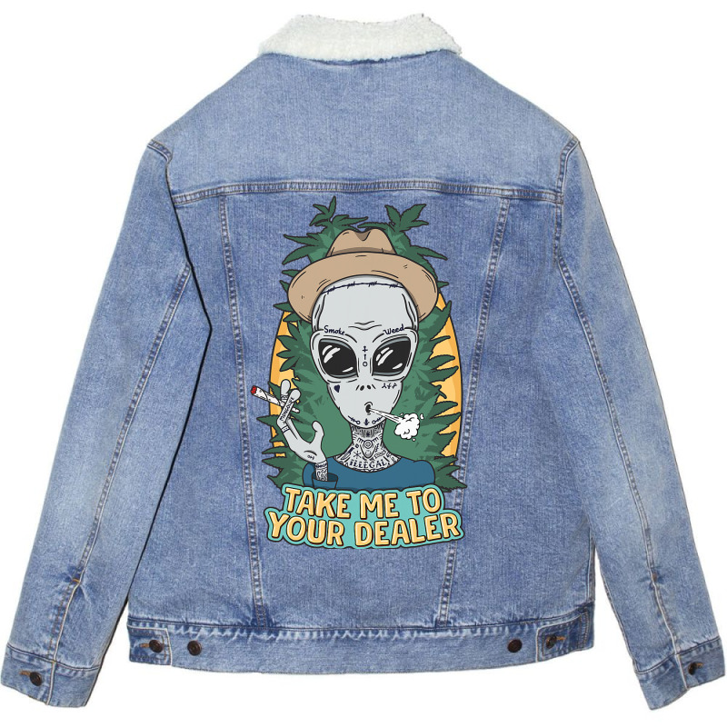 Custom Take Me To Your Dealer 2weed Smoking Alien Unisex Sherpa