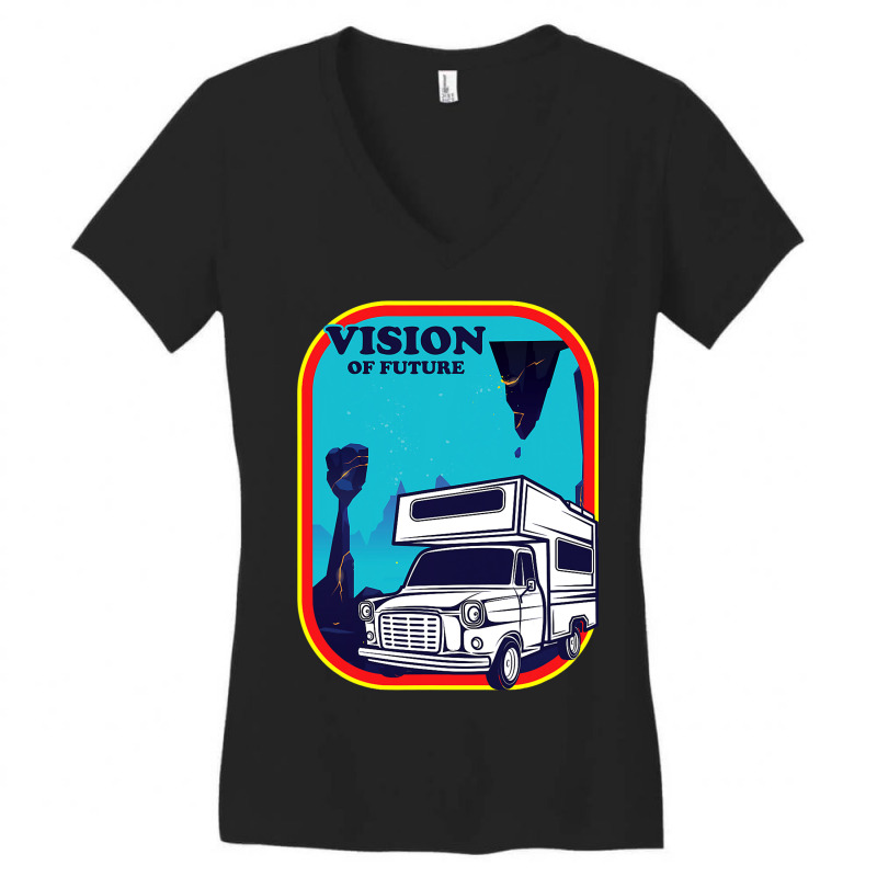 Vision Of Future Spaceship Time Travel Extraterres Women's V-Neck T-Shirt by AarnaFerraro | Artistshot