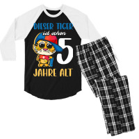 Tiger Is 5 Years Old 5th Birthday Son Brother 2017 Men's 3/4 Sleeve Pajama Set | Artistshot