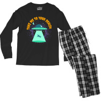 Take Me To Your Dealer Funny Ufo Alien Believer Men's Long Sleeve Pajama Set | Artistshot