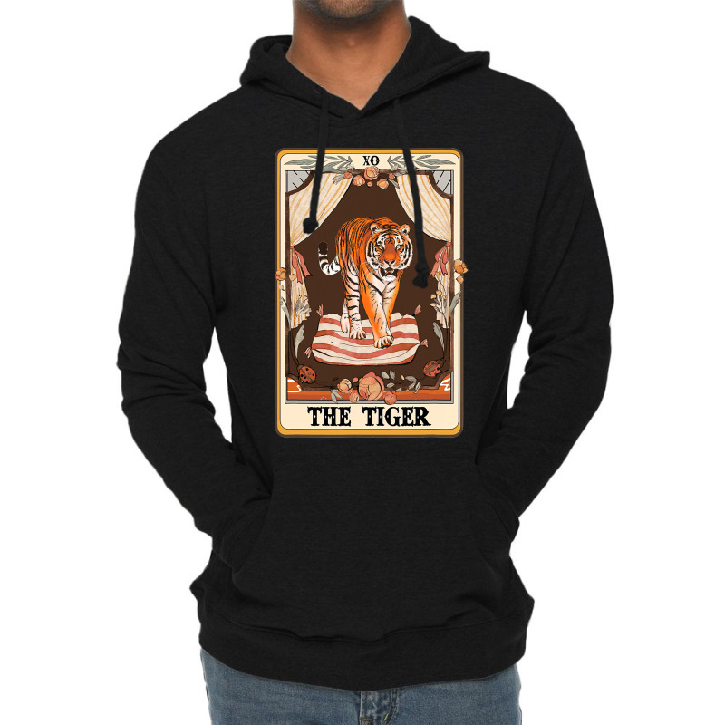 The Tiger Tarot Card Tiger Lover Wild Animal Lover Lightweight Hoodie | Artistshot