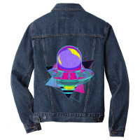 Ufo Unidentified Flying Object Retro 80s Vaporwave Men Denim Jacket | Artistshot