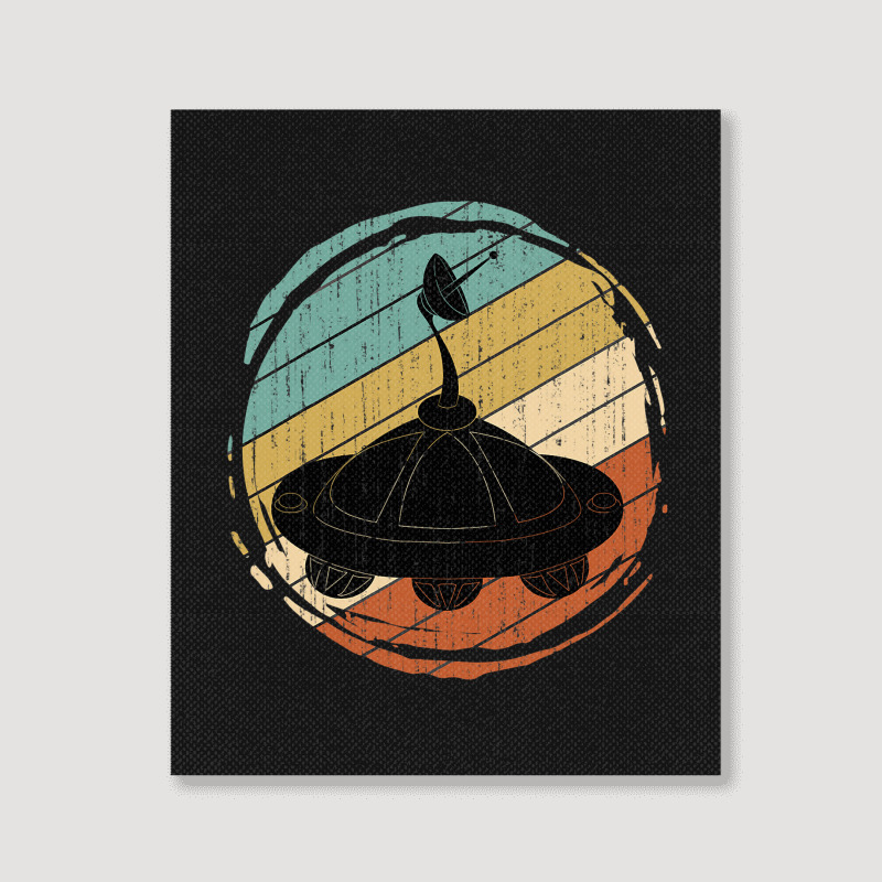 Ufo Unidentified Flying Object Sci Fi Retro Ufo Portrait Canvas Print | Artistshot