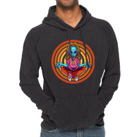 Trippy Meditating Hippie Alien Extraterrestrial Pe Vintage Hoodie | Artistshot