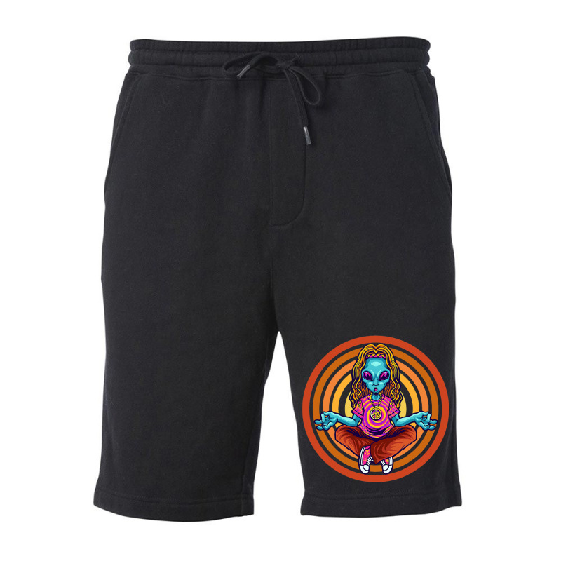 Trippy Meditating Hippie Alien Extraterrestrial Pe Fleece Short | Artistshot