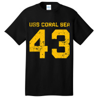 Uss Coral Sea Cv43 Cva43 Aircraft Carrier Distress Basic T-shirt | Artistshot