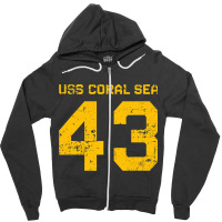 Uss Coral Sea Cv43 Cva43 Aircraft Carrier Distress Zipper Hoodie | Artistshot