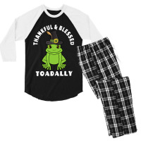 Thanksgiving Thankful And Blessed Toadally 2toad F Men's 3/4 Sleeve Pajama Set | Artistshot